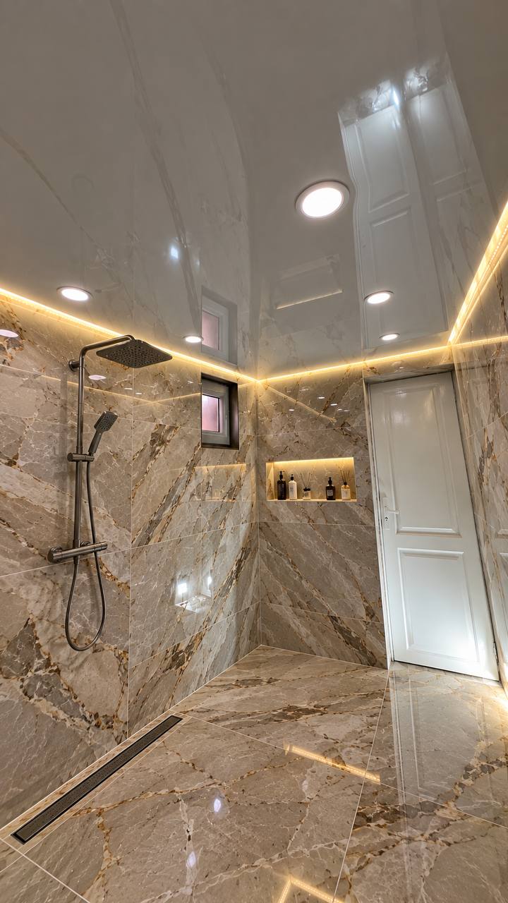Плаващ опънат таван с LED подсветка